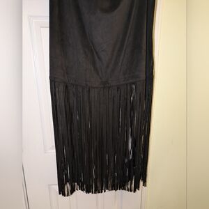 Idyllwind long fringe suede skirt xl
